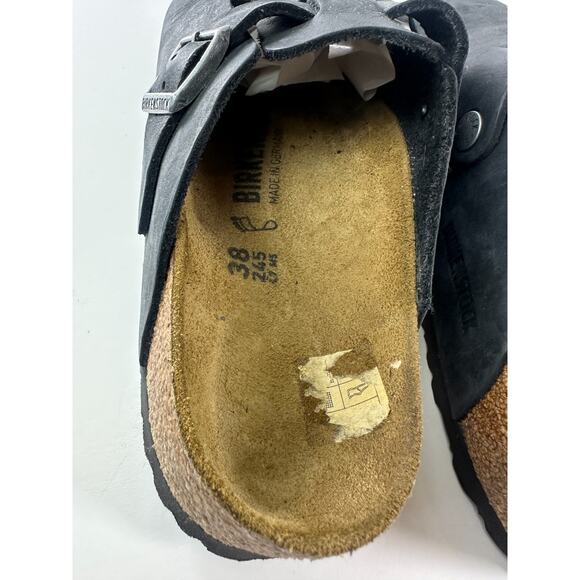 *Damaged* Birkenstock Boston Slip On Clog Mules Black Size 38 US 7 L7 M5 *Flawed - Picture 11 of 16